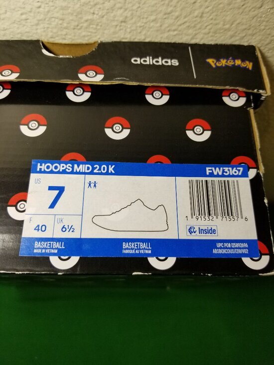 Adidas x Pokemon Pikachu Hoops Mid 2.0 FW3167 Size 7 Blue Red White Street Retro main image 4